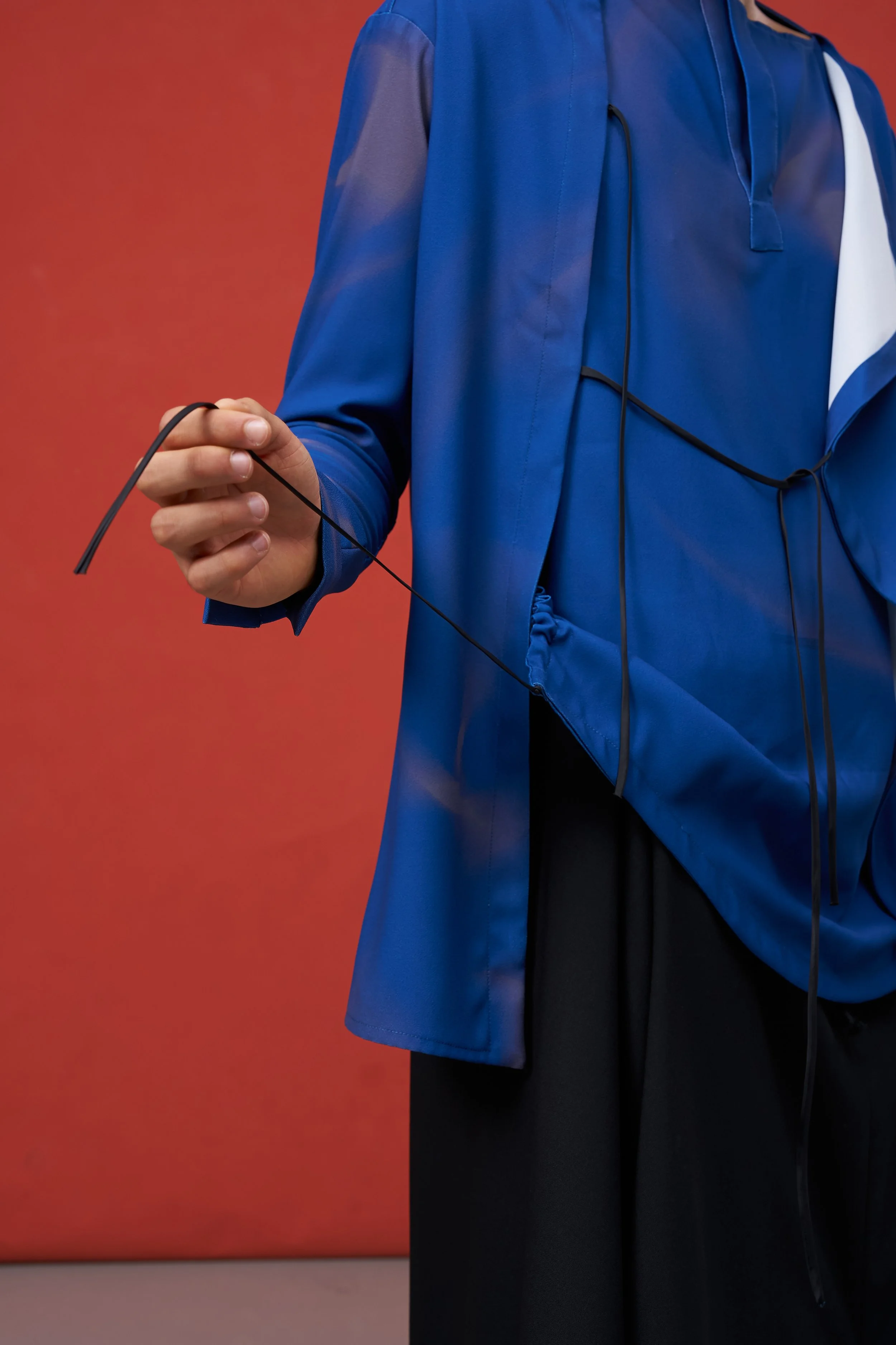 INF MRI Rendered Blue Printed Tie-Front Top — INF - Garment